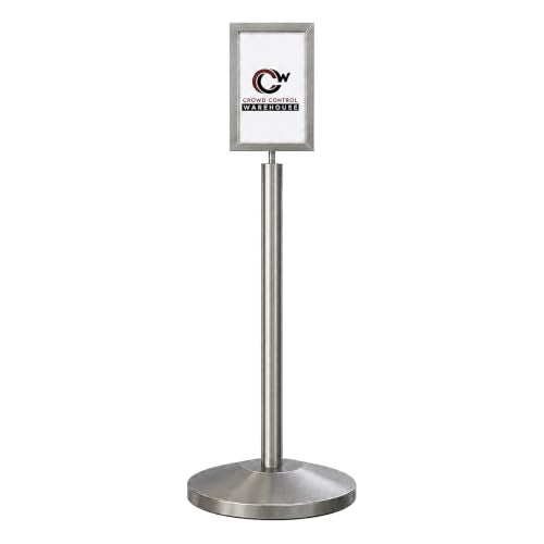 CCW 7 X 11 Inch Vertical Pedestal Floor Sign Frame, Satin Stainless Steel - color: Satin Stainless Steel, size: 7 x 11 Inch Vertical