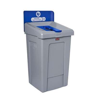 Rubbermaid Commercial Products Slim Jim Recycling Station, Mixed, 33 Gal - size: 33G