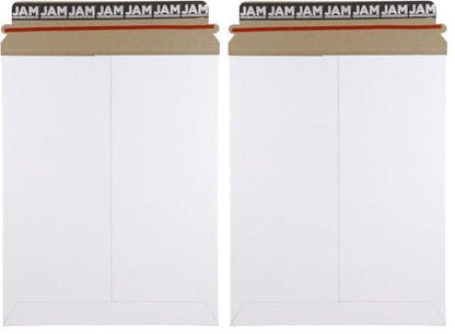 JAM PAPER Stay-Flat Photo Mailer Envelopes with Peel & Seal Closure - 9 x 11 1/2 - White - 6 Rigid Mailers/Pack (Pack of 2) - color: 9" X 11 1/2", size: 6 per Pack (Pack of 2)