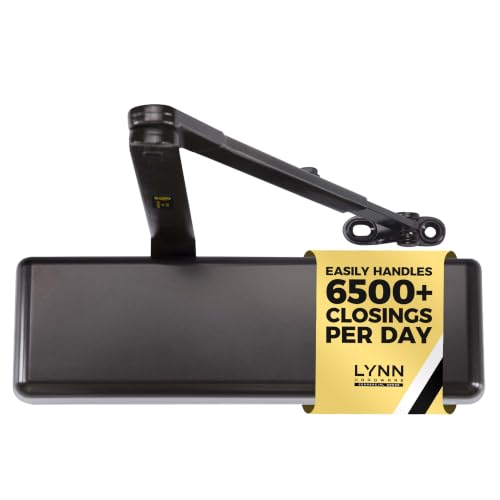 LYNN HARDWARE Extra Heavy Duty Commercial Door Closer, Closing Delay Timer - color: Dark Bronze