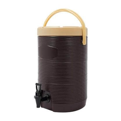 Stainless Steel Beverage Dispenser Insulated Container with Faucet Cooler with Drink Dispensers Cold and Hot Drink Dispenser for Milk Tea, Juice, Coffee 4.49 Gal Capacity (Brown) - color: Brown, size: 17L