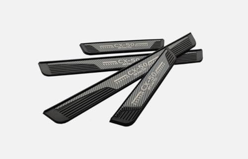 Carbon Fiber Door Sill Protector for Mazda CX-50 CX50 2023 2024, Door Entry Guard Scuff Plate Trim Cover Accessories, Auto Interior Accessory Kick Panels 4pcs set
