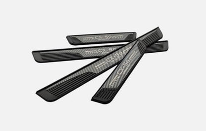 Carbon Fiber Door Sill Protector for Mazda CX-50 CX50 2023 2024, Door Entry Guard Scuff Plate Trim Cover Accessories, Auto Interior Accessory Kick Panels 4pcs set