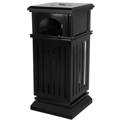 Large Capacity Square Steel Commercial Trash Can with Lid Removable Inner Bucket, Decorative Garbage Container for Home, Office, Restaurant, Restroom