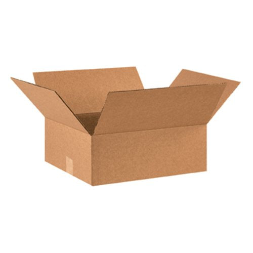 BOX USA 16146 Flat Corrugated Cardboard Box 16" L x 14" W x 6" H, Kraft, For Shipping, Packing and Moving (Pack of 25)