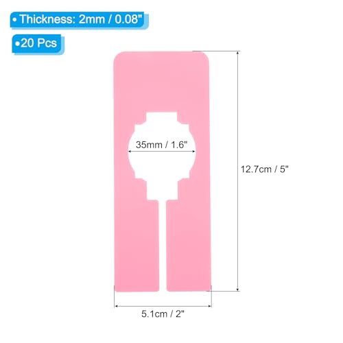 PATIKIL Clothes Dividers for Hanging Clothes, 20 Pack Rectangle Closet Clothing Rack Size Dividers Blank Labels Sorting Rectangular Separator for Closet, Pink - color: Pink