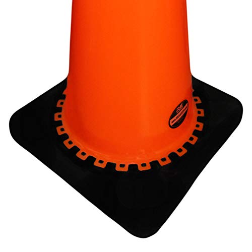 (Set of 16) 28" RK Orange Safety Traffic PVC Cones, Black Base with One Reflective Collar - size: 16 Cones