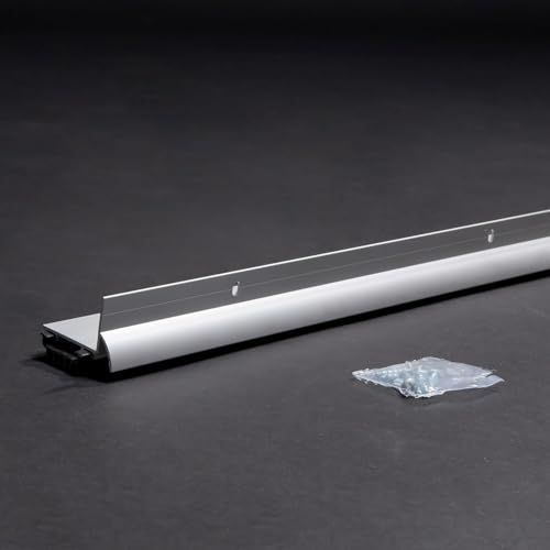 L-Shaped Heavy-Duty Aluminum Door Shoe with Drip Cap – Available in Multiple Sizes & Colors – Fits 1-3/8" or 1-3/4" Doors – Ideal for Commercial & Residential Use (Silver, 60") - color: Silver, size: 60 Inch