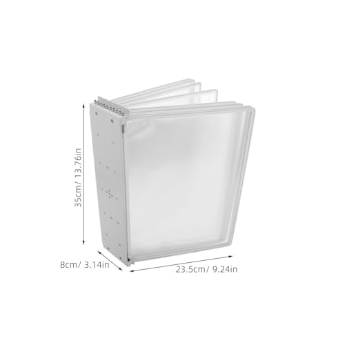 ULTECHNOVO Wall Mount Reference System with 10 Double-Sided Pockets, Heavy Duty Metal Flip Page Document Holder for Workshop SOP Display & Hospital Organization, Fits A4/Letter Size (White) - color: White