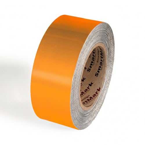 SmartSign Orange Floor Marking Tape, 2" Wide x 100' Long Roll, Durable Polyester, Laminated Protection - Non-Abrasive, Adhesive Safety Tape for Warehouses, High Traffic/Forklift Areas, Removable - color: Orange, size: 2"