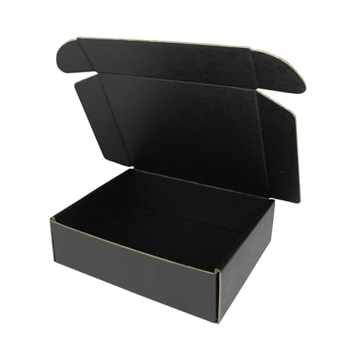 7x6x2 Shipping Boxes, Small Cardboard Box Black Flat Corrugated Mailer for Small Business Mailing Packaging Gift Box, 25 Pack - size: 7"x6"x2", style: 25 Pack - Black