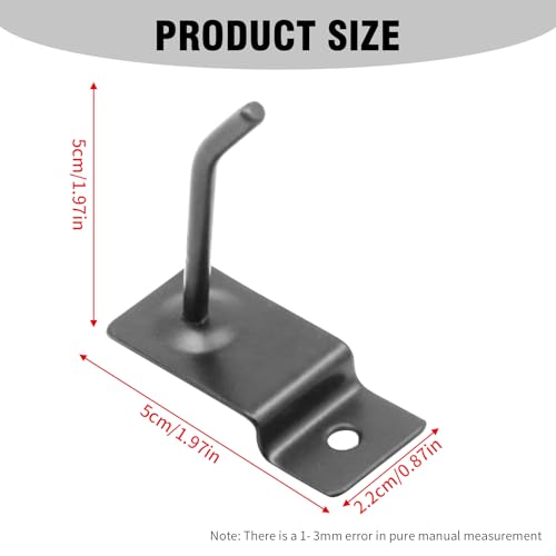20 Pack 2 Inch Slatwall Hooks, Black Coat Rack Slat Wall Panel Hooks Garage Organization, Pegboard Gridwall Hook for Retail Display
