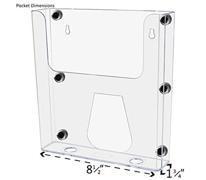 Marketing Holders Metal Mount 8.5" Wide Magazine Holder Brochure Magnetic Pamphlet Catalog Document Booklet Display Literature Printed Material Metal Surfaces - size: 8.5" Wide Magnetic Mount