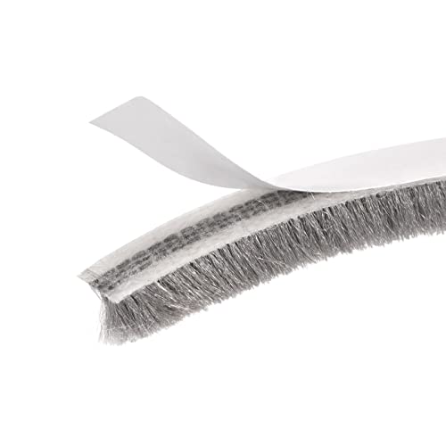METALLIXITY Adhesive Brush Seal Weather Stripping (5/16"x9/32"x32.8ft), Door Brush Strip - for Sliding Sash Door Window Wardrobe Seal, Gray - color: Gray, size: 5/16"x9/32"x32.8ft