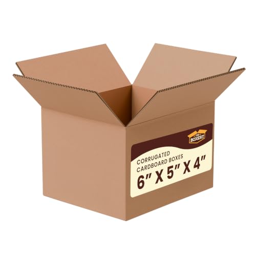 The Boxery 6"x5"x4" Corrugated Cardboard Boxes 25-Pack - size: 6 x 5 x 4"