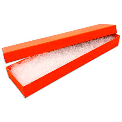TheDisplayGuys 25 Cardboard Jewelry Gift Boxes with Inserts - Neon Orange - color: Neon Orange