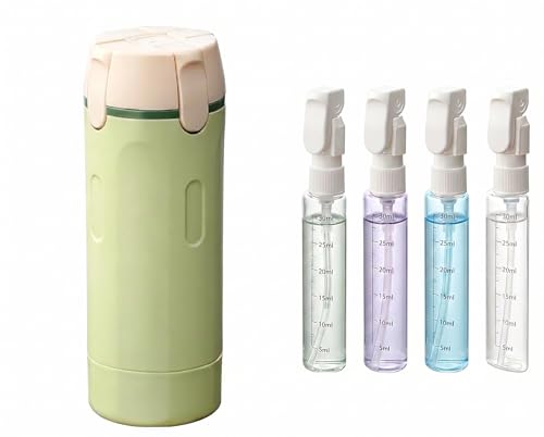 4-in-1 Travel Dispenser Bottle, Essential Leak-Proof Refillable Pump Travel Size Toiletry Bottles, Portable Dispenser for Shampoo, Conditioner, Body Wash & Lotion (Green) - color: Green