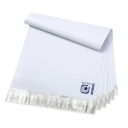 POLYSELLS 200 pcs 7.5x10.5 Inches White (Silver) Poly Mailers Shipping Envelopes, Strong Adhesive Sealing, Waterproof, Tear-resistant Postal Mailing Bags for Small Business, Clothes, Non-Fragile Items - size: 7.5"x10.5" 200 PCS