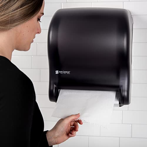 San Jamar Tear-N-Dry Essence Automatic Dispenser, Wall Mount, Plastic, Black Pearl