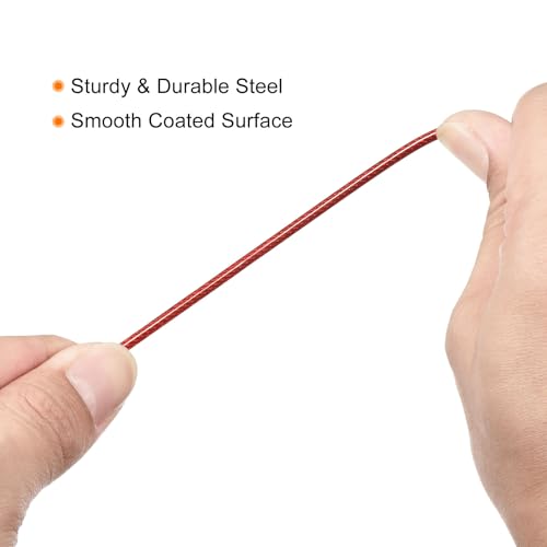 PATIKIL Security Steel Cable 2.5mm x 1m/3.28ft Red 2pcs - color: Red, size: 2.5mmx1m