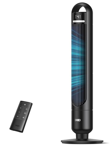 DREO Tower Fan for Bedroom, 26ft/s Velocity, 90° Oscillating, 8H Timer - color: Ebony, size: 36 inch