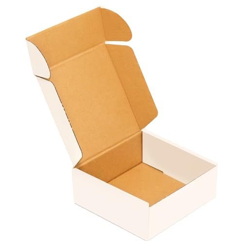Corrugated Mailer, Pack of 50, Small Shipping Box, White box (5X5X2) - size: 5x5x2"