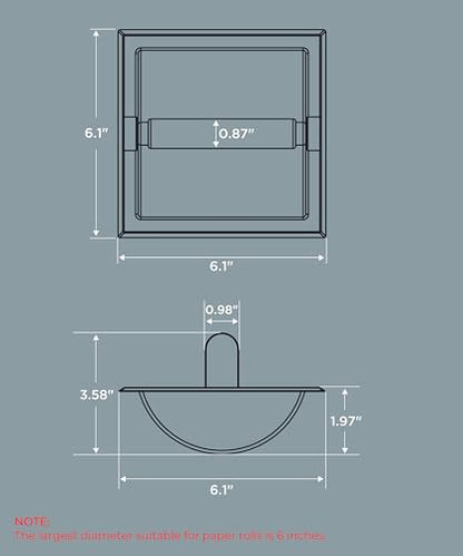 FORIOUS Recessed Toilet Paper Holder for Mega Rolls, White - color: White