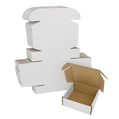 5x5x2 Shipping Boxes, Small White Gift Box Corrugated Cardboard Boxes Jewelry Mailing Packaging Mailers for Small Business Lightweight Flat Cute Literature Mailer, 25 Pack - size: 5"x5"x2", style: 25 Pack - White