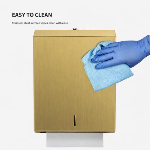 Stainless Steel Paper Towel Dispenser Wall Mount for Commercial Bathrooms - color: 3813-gold