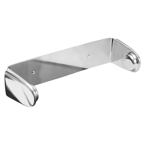 mDesign Metal Wall Mounted Paper Towel Holder Dispenser for Walls or Under Cabinet in Kitchen, Pantry, Cupboard, Sink Storage, Holds Jumbo Rolls - Omni Collection - Polished Stainless Steel - color: Chrome