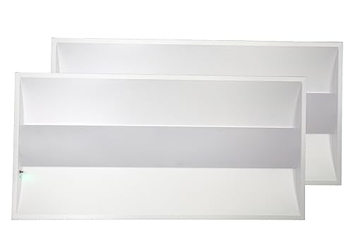 LED & Lighting Solutions LED Emergency 2x4 Troffer Center Basket (2 Pack) Backup Lights w/90 Min Emergency Backup, Power 25W 50W, CCT 3000K 5000K, DLC Listed, 5 Year Warranty, - size: 2