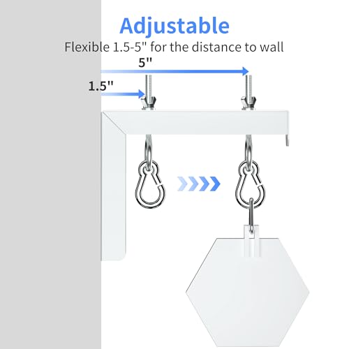 XINLEI Universal Projector Screen Wall Mount L-Brackets Hanging Ceiling Mount, 6 inch Adjustable Extension with Hook for Home Projector and Movie Screens, Hold up to 66 lbs, White PRL003W - color: White