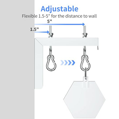 XINLEI Universal Projector Screen Wall Mount L-Brackets Hanging Ceiling Mount, 6 inch Adjustable Extension with Hook for Home Projector and Movie Screens, Hold up to 66 lbs, White PRL003W - color: White