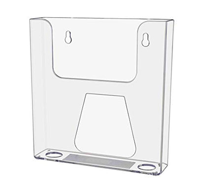 Hanging Bifold Holder with Hardware for 6.5" Printed Literature and Materials Space Saving Wall Display Booklet Take One Organizer Clear Acrylic by Marketing Holders