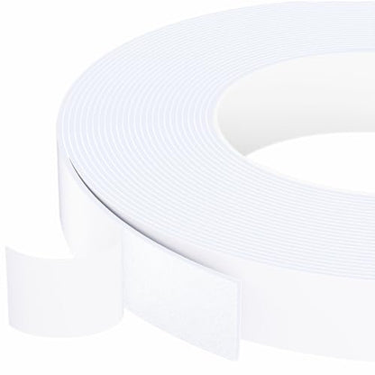 Foam Weather Stripping Door Seal,1 Inch W x 1/17 Inch T x 33 Feet White Window Sealing Tape，Single-Sided Self-Adhesive Insulation Sealing Strip - color: White, size: 1 IN x 1/17 IN x 33FT