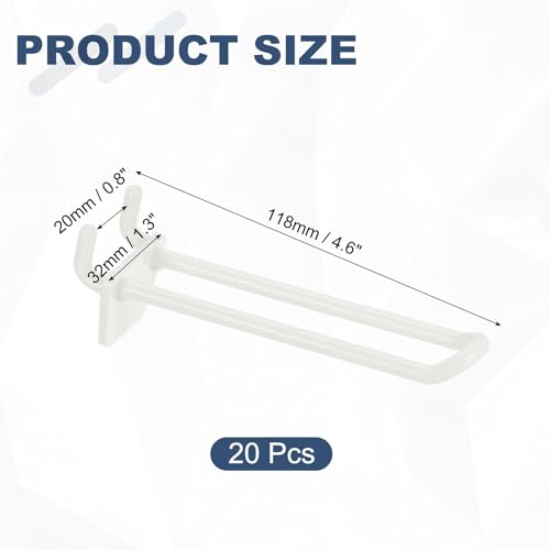 uxcell 20 Pcs Pegboard Hooks 4 Inch Durable Plastic Pegboard Display Hooks - size: 4 Inch