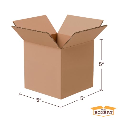 The Boxery 5"x5"x5" Corrugated Cardboard Boxes 100-Pack - size: 5 x 5 x 5"
