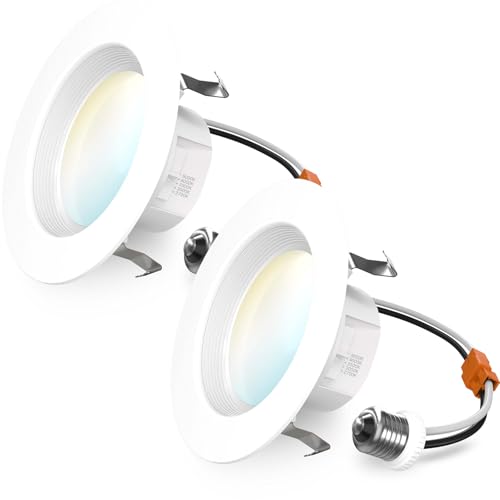 Sunco 2 Pack 4 Inch Retrofit LED Recessed Lights, 5CCT, 11W=60W, Dimmable - size: 4 Inch (2 Pack)