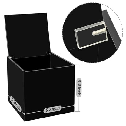 Face Towel Disposable Holder Container Acrylic Facial Towels Box, Black - color: Black