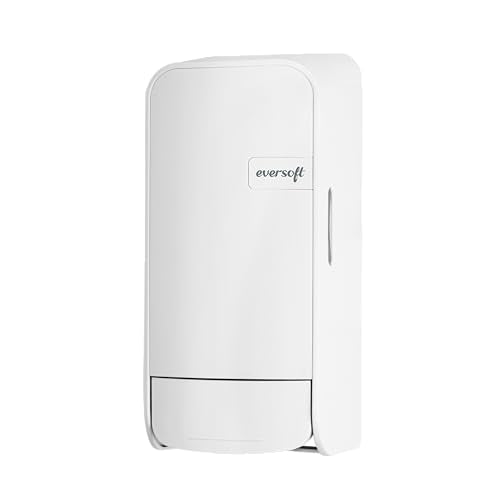 Eversoft Wall-Mounted Manual Bag-in-Box Lotion Soap Dispenser, 800mL Lotion Hand Soap Sold Separately, White 1550-EZ - style: White