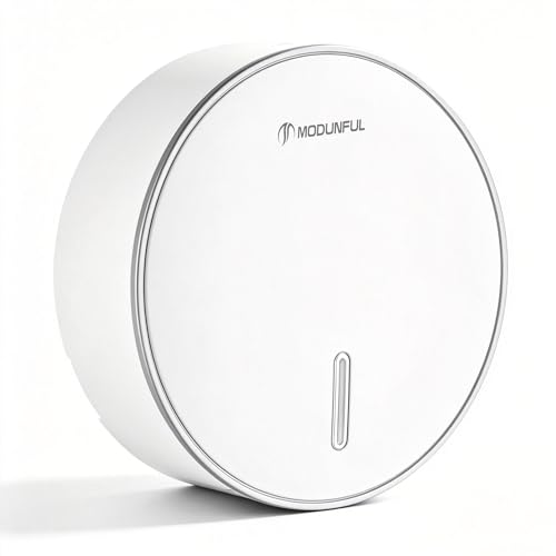 Jumbo Roll Toilet Paper Dispenser: modunful 9 Inch Wall Mount Commercial Tissue Holder with Removable Core, Viewing Window, Key Access with Simple Roll, White - color: White, size: 1 Roll