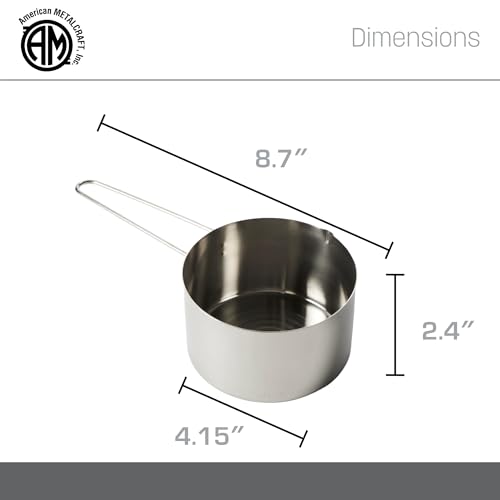 American METALCRAFT, Inc. MCW200 2-Cup Stainless Steel Measuring Cup with Wire Loop Handle, Silver - size: 2-Cup