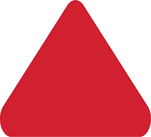 5S Location Marking Arrowhead - Adhesive Laminated Triangle Shaped Floor Marker by Graphical Warehouse - Rounded Corners (Pack of 25) (2x2x2", Red) - color: Red, size: 2x2x2"