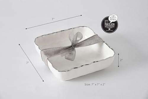 Pampa Bay Portofino Cocktail Napkin Holder (White and Silver) - color: White and Silver