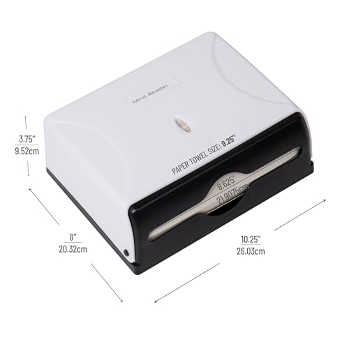 Mind Reader Paper Towel Dispenser, Tri-Fold Towel Holder, Restroom, Wall Mount, Bathroom, White - color: White