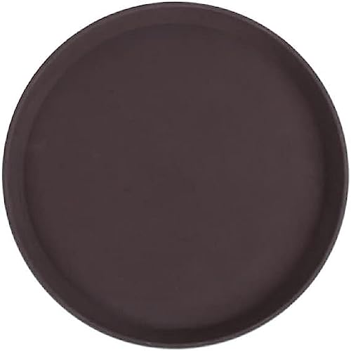 TrueCraftware- 14" Round Serving Tray Fiberglass Brown Set of 2- Non Slip Surface Service Trays Round Tray Plastic Food Meals Server Tray for Home Kitchen Restaurant Cafeteria Bar Hotel - color: Brown, size: 14" Round