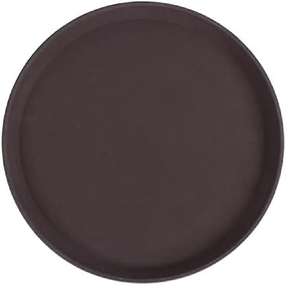 TrueCraftware- 14" Round Serving Tray Fiberglass Brown Set of 2- Non Slip Surface Service Trays Round Tray Plastic Food Meals Server Tray for Home Kitchen Restaurant Cafeteria Bar Hotel - color: Brown, size: 14" Round