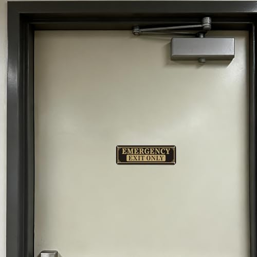 2 Pack Emergency Exit Only Sign, 10 x 3 Inches Rust Free Aluminum