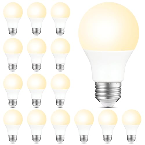 Sigalux 16 Pack A19 LED Light Bulbs, 60W Equivalent Soft White 2700K, 750 Lumens Non-Dimmable LED Bulbs, Efficient 8.5W, 10000 Hours Long-Lasting E26 Base Bulbs for Bedroom Living Room Kitchen - color: Soft White, size: 16