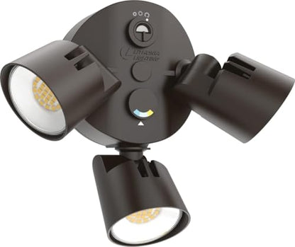 Lithonia Lighting HomeGuard 3-Light LED Outdoor Flood Lights, Dusk to Dawn - color: Dark Bronze, size: 3-Light, style: 1750-4100 Lumens